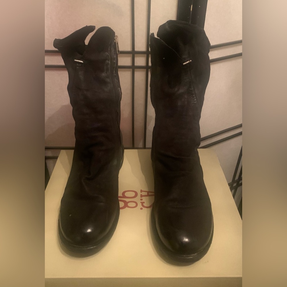 Gorgeous A.S. 98 Tavin Leather Boots Nero Sz 41